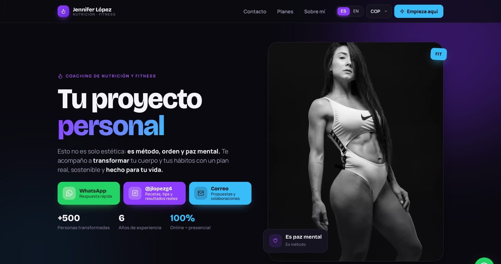 Vista del proyecto FitCoach